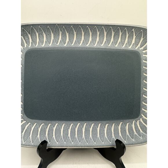 Denby Langley Stone Ware Blue Tray Platter Large Plate Hand England 13.5” VTG - Picture 3 of 8